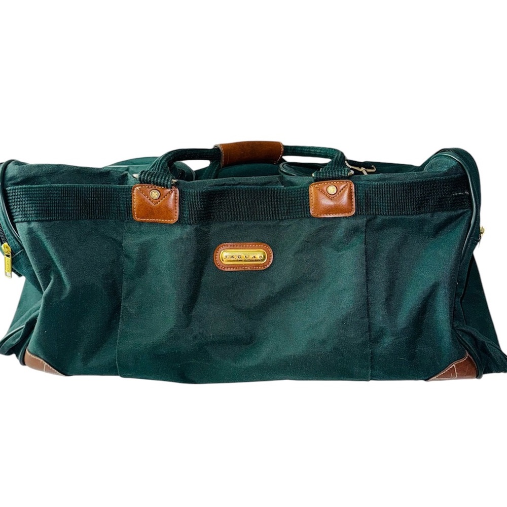 Vintage Jaguar Canvas Travel Messenger Bag – Hunter Green, Good Condition